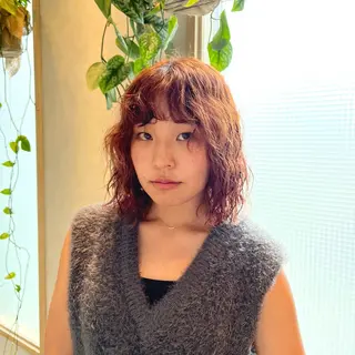 ミディアム カラー パーマ CANAAN hair salon 表参道店所属・🌿‬ナチュラルヘア /パーマ/蒼真🍃のヘアスタイル