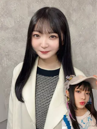 ロング カラー ヘアアレンジ 韓国レイヤーカット/ 儚げカラーチナツのヘアスタイル