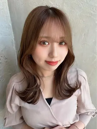 セミロング カラー 🧡くびれヘア/前髪 顔周り🧡久原結衣のヘアスタイル