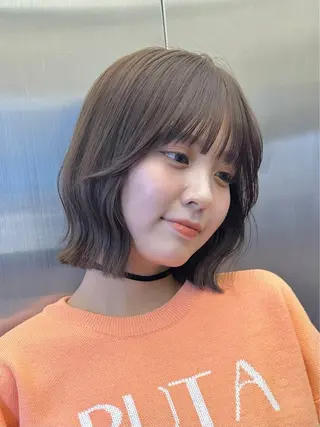 ミディアム けいし🐬ボブ 美髪縮毛矯正のヘアスタイル