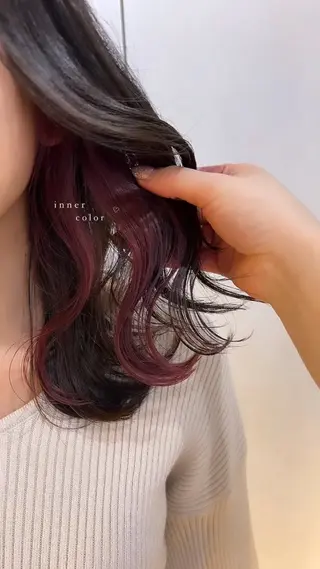 ミディアム カラー ヘアアレンジ 東 晴菜のヘアスタイル