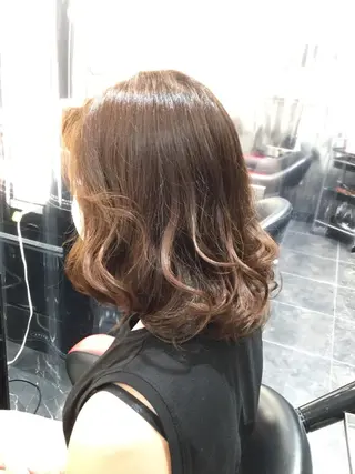 ミディアム パーマ Annon プライベートサロンのヘアスタイル
