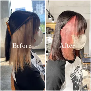 セミロング カラー ムラ修正/ ハイトーン💖Riaのヘアスタイル