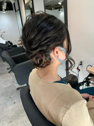 ミディアム ヘアアレンジ 下妻 カラーエクステ難波のヘアスタイル