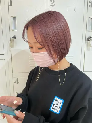 ショート カラー 酸性縮毛矯正 梅田茶屋町 Juriのヘアスタイル