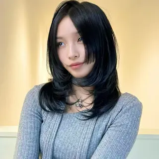 ミディアム AI TOKYO　S所属・mizuki 【韓国レイヤー】のヘアスタイル