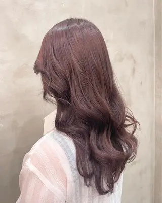 ロング カラー 【ピンク/韓国ヘア/ ヘアセット】亜海のヘアスタイル