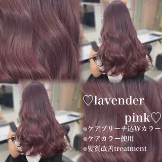 ロング ヘアアレンジ カラー 💗愛され暖色💗 ピンク/レッド💗のヘアスタイル