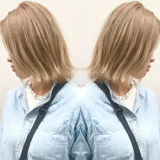 ミディアム カラー 竹内啓太 ボブのヘアスタイル