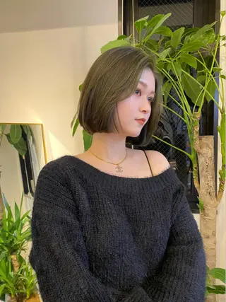 カラー ブリーチなし透明感 指名No1ナギサのヘアスタイル