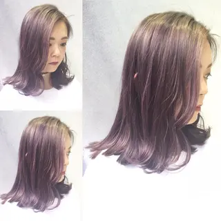 ミディアム セミロング カラー 高橋 隆一のヘアスタイル