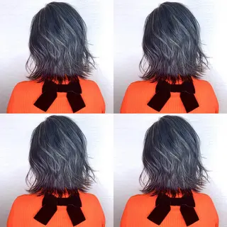 ショート カラー 韓国レイヤーカット/ ダブルカラーのヘアスタイル