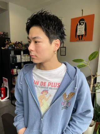 ショート メンズ アトム/ウルフ パーマ/レイヤーのヘアスタイル