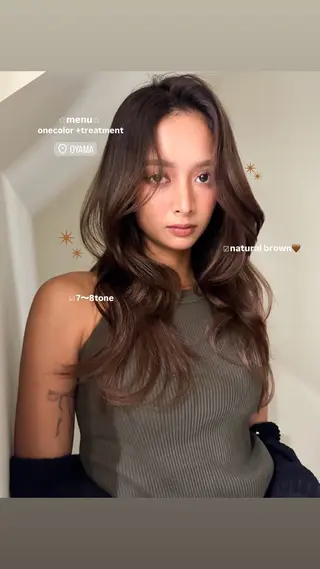 ロング カラー 平山 紗有のヘアスタイル