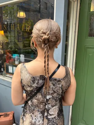 ロング ヘアアレンジ 清水千優/パーマ/透 明感カラー/メンズのヘアスタイル