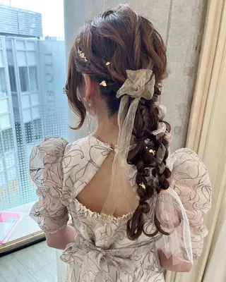 ロング ヘアアレンジ サソウ ユリエ🥥のヘアスタイル