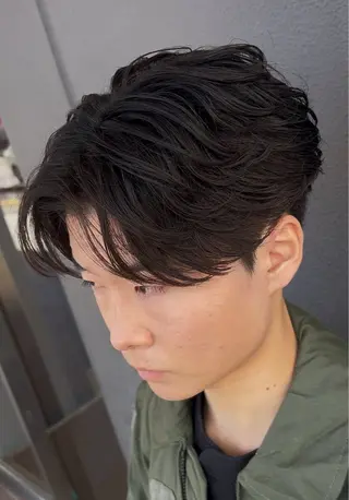 ショート パーマ メンズ 奥村 悠晏のヘアスタイル