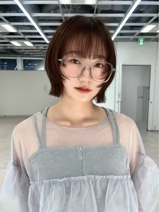 ショート カラー 顔まわり/ボブウルフ 🤍愛唯(めい)のヘアスタイル