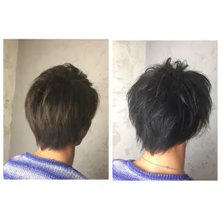 カラー メンズ Rigoletto所属・ショート/レイヤー 🎀細沼玲花のヘアスタイル