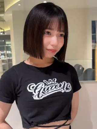 ミディアム まいか🤎髪質改善 ミルクティーボブ🎀のヘアスタイル