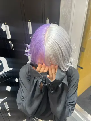 ミディアム カラー 【美髪ハイトーン】 髪質改善/大和🎀のヘアスタイル