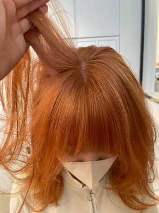 カラー 🎀ボブ＋ハイトーン シュカ👶🏻のヘアスタイル