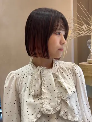 ショート カラー 渋谷/レイヤーボブ・ 韓国ボブ特化/楓のヘアスタイル