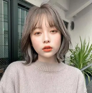 ミディアム パーマ カラー u hair所属・こばやし ももこのヘアスタイル