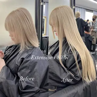 ロング カラー シールエクステ特化 ハイトーン、NANAのヘアスタイル