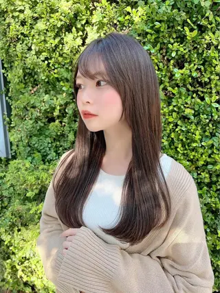 ロング カラー パーマ レイヤーカット/ 顔周り 五島巨幹のヘアスタイル