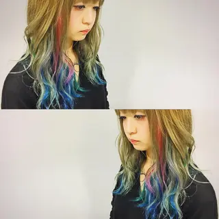 セミロング ロング カラー boutique misakiのヘアスタイル