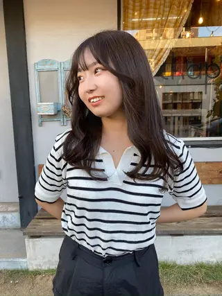 セミロング カラー パーマ ヘアアレンジ メンズ キッズ ネイル マツエク・マツパ アイブロウ chapter問屋町 💘小室明華のヘアスタイル