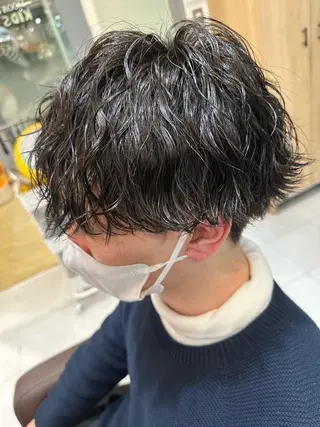 ミディアム パーマ メンズ 💈メンズ特化 美容師サキ💈のヘアスタイル