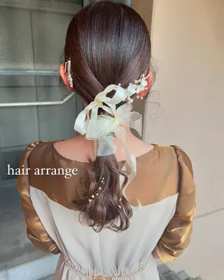 セミロング ヘアアレンジ カラーパティシエ facce🌼ikoのヘアスタイル