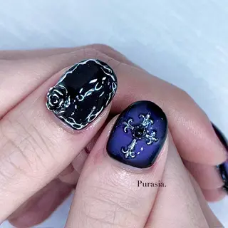 ネイル Purasia高橋✧ マグ/ワンホン/地雷のネイルデザイン