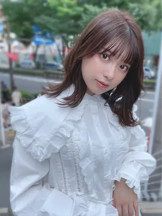 ミディアム カラー パーマ 【公式】amble luxe池袋東口🩷のヘアスタイル