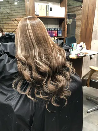 ロング カラー ヘアアレンジ 下妻 カラーエクステ難波のヘアスタイル