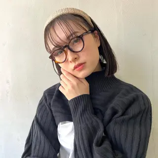 ショート カラー ボブ/パーマ ミヒラケイタのヘアスタイル