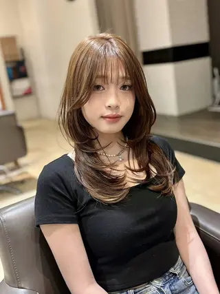 ミディアム Maison髪質改善 レイヤー/三宮のヘアスタイル