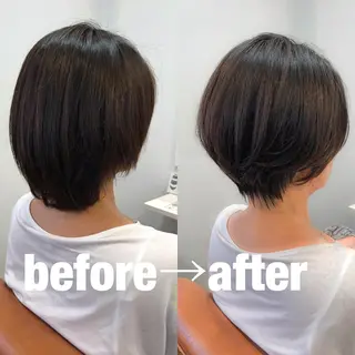 ショート 艶カラー/フェイス レイヤー/たむのヘアスタイル