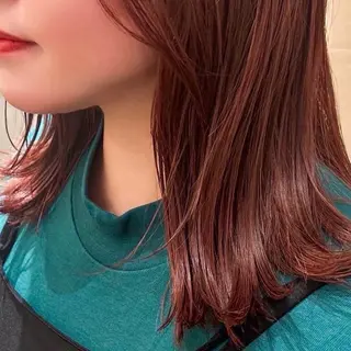 ロング カラー 🎈ブリーチなし暖色 カラー/レッド/ゆいのヘアスタイル