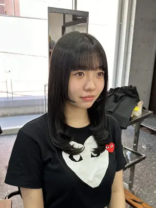 ロング カラー 韓国レイヤーカット要 暗透カラー📓吉祥寺のヘアスタイル