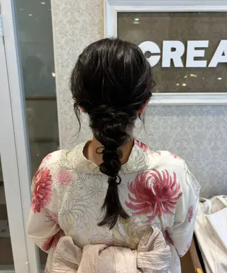 ブリーチなしカラー/ 暖色カラー/艶カラーのヘアスタイル