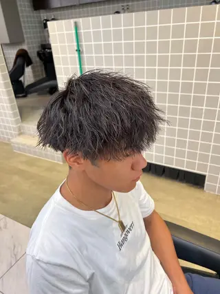 ショート カラー パーマ ヘアアレンジ メンズ 💎韓国/ レイヤー カット/ 暖色🫧のヘアスタイル