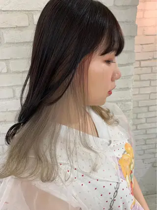 セミロング カラー 韓国ヘア/艶カラー /田中悠佑のヘアスタイル