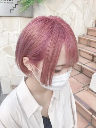 ショート カラー ヘアアレンジ メンズ キッズ 💟Chloe原宿店 🩶ハイトーンのヘアスタイル