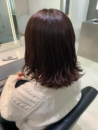 ミディアム カラー ヘアアレンジ 🫧透明感カラー/ ボブ/小笠原汐海🪽のヘアスタイル