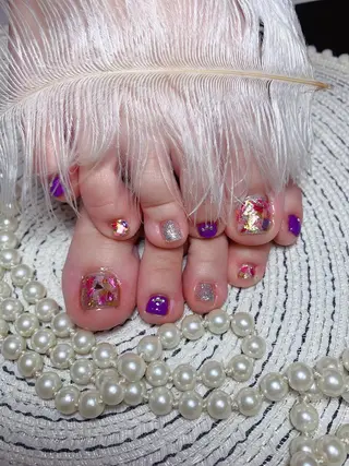 ネイル ネイルサロンAiri 長さ出し·シンプルのネイルデザイン