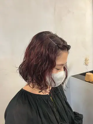 ショート カラー パーマ ヘアアレンジ miyu /レイヤー/ブリーチのヘアスタイル