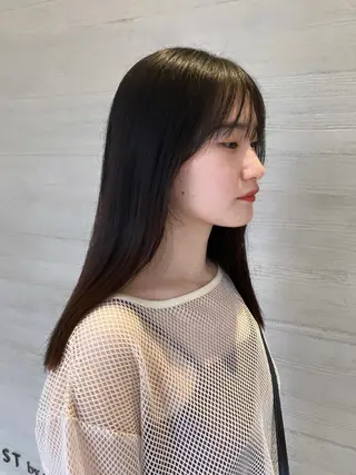 ロング サキ🤍ハイトーン 🩰くびれ巻きヘアのヘアスタイル